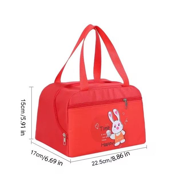 Oxford Cloth Insulated Lunch Bag For kids, Can Be Reused, Lovely Kawaii Leak-Proof Cartoon Pattern, For Office, Travel, school, Work, Picnic, Beach, Small Cooler, Food Thermal Bag
