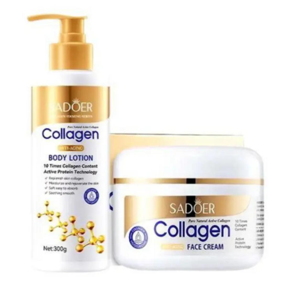 SADOER 2in1 Collagen Hand And Body lotion and Face Cream For Anti-aging, Moisturizing Skin Care set