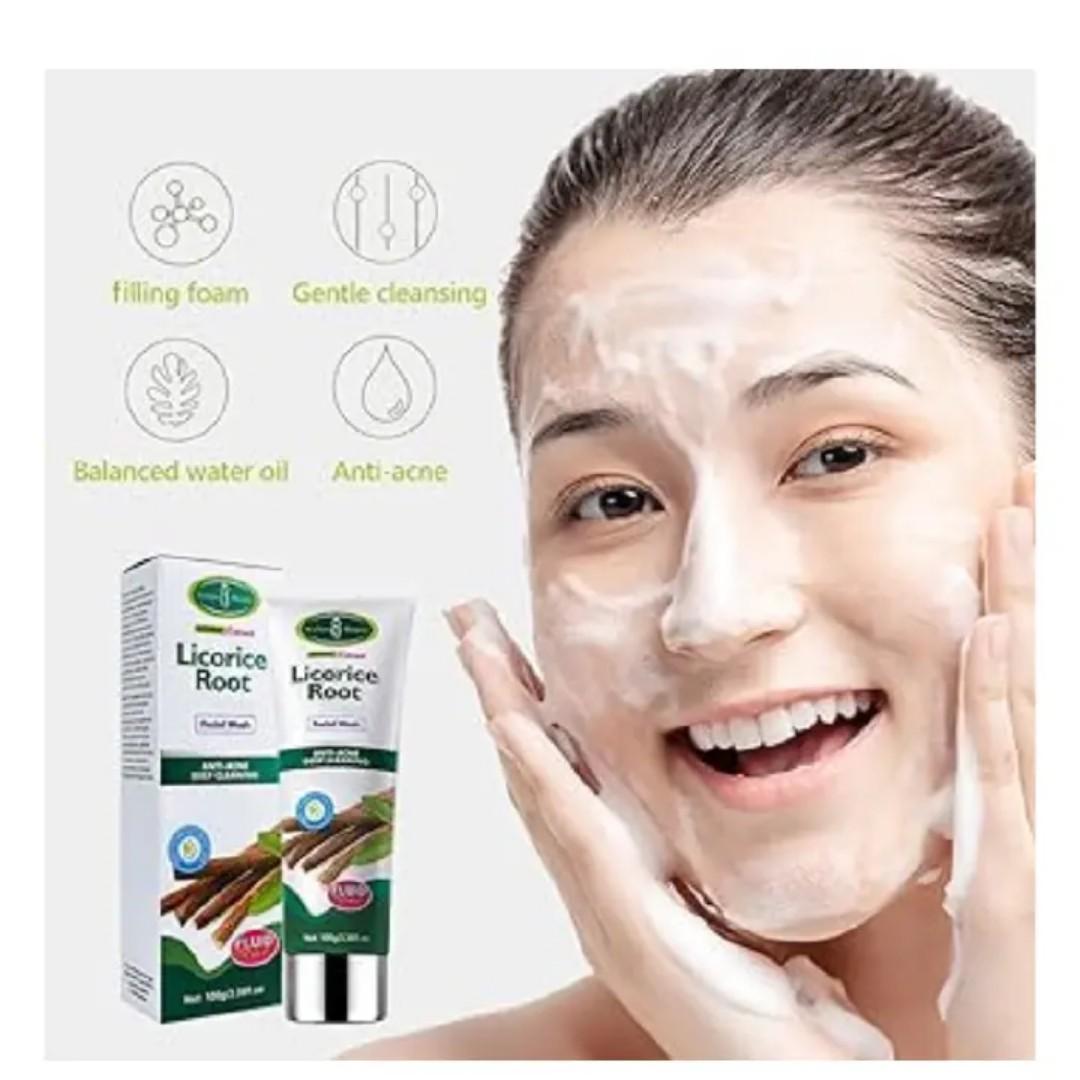 Aichun Beauty Licorice Root Facial Wash and Facial Cream for Deep Cleansing, Whitening & Anti-wrinkle