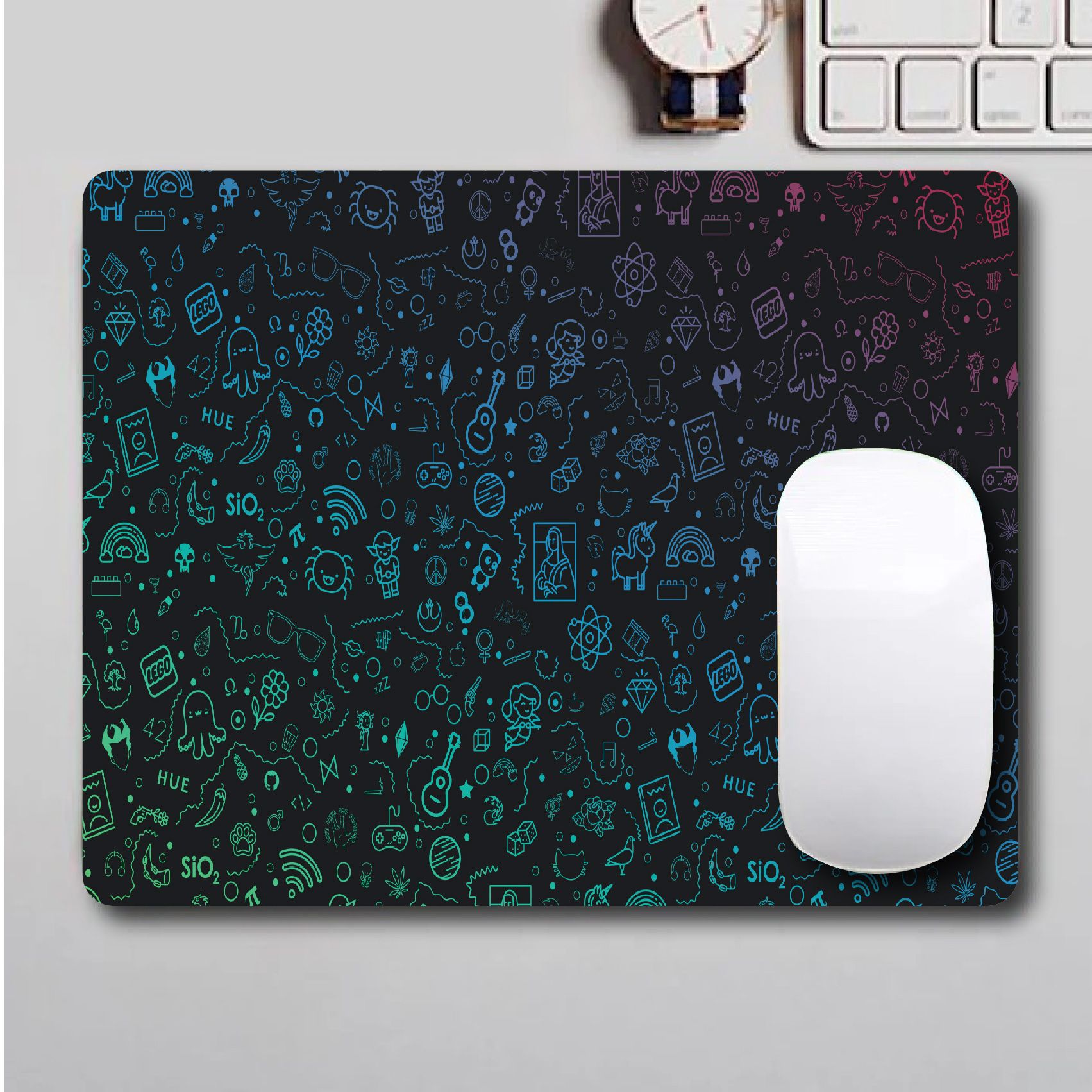 LEGO ART CUSTOM PRINTED MOUSE PAD, anti skid with strong material and quality printed FOR OFFICE USE OR GIFTING. Get a laptop skin of the same from the store