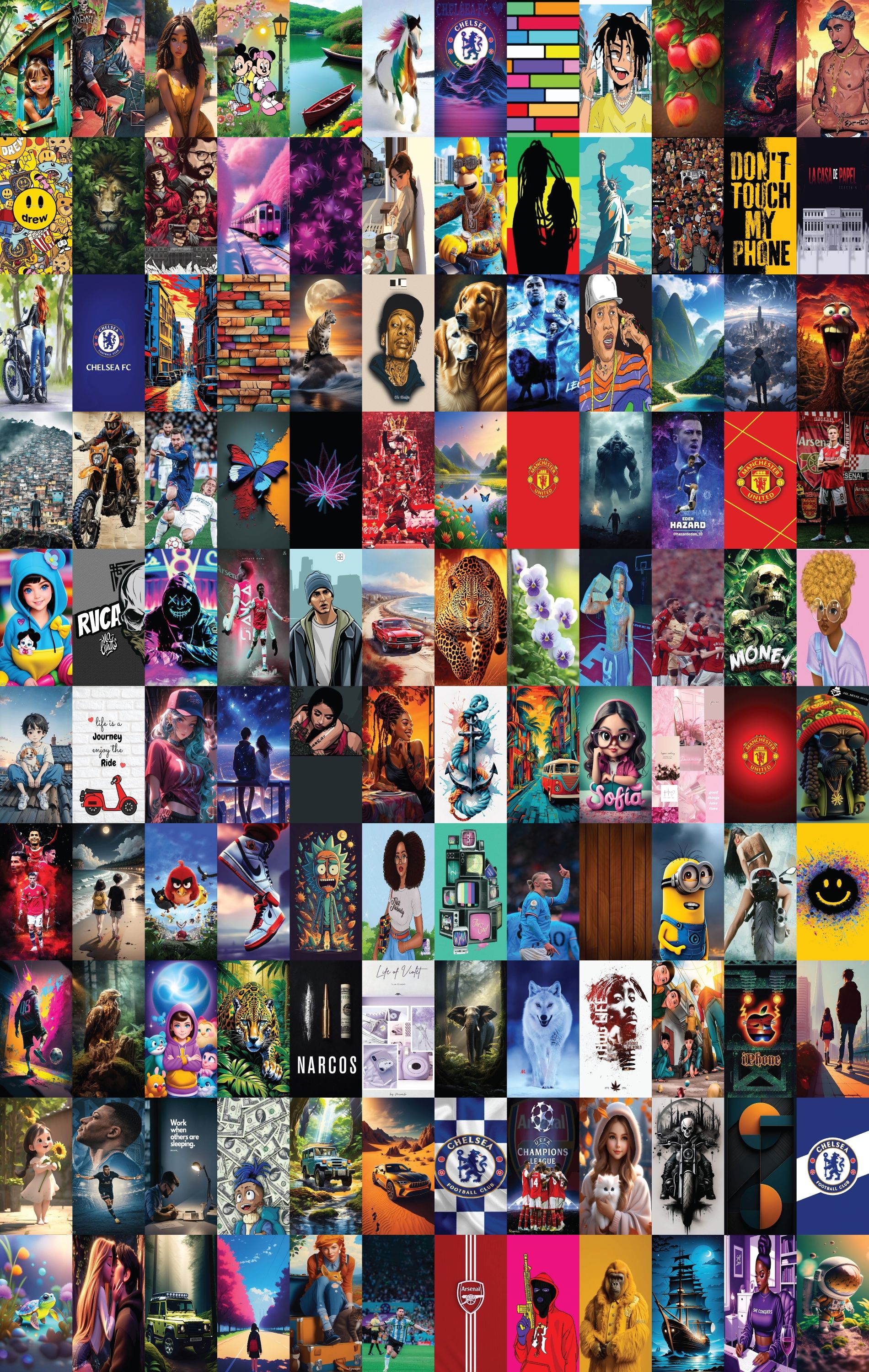 PHONE STICKERS/COVERS/WRAPS/SKINS IN WHOLESALE PRICE. For resale small business. Best prices, easy to fix. fits all phones up to 7 inches display screen.