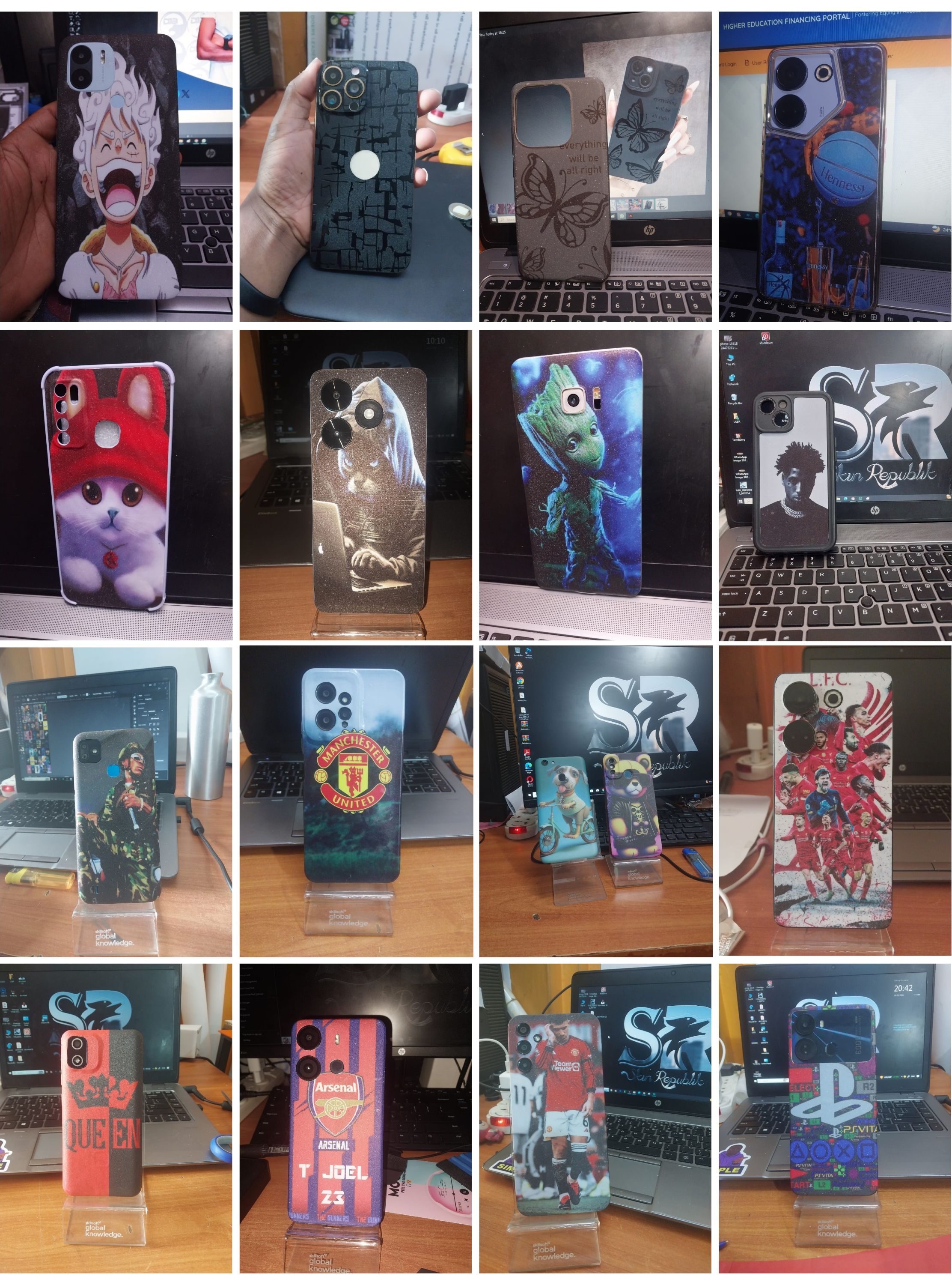 PHONE STICKERS/COVERS/WRAPS/SKINS IN WHOLESALE PRICE. For resale small business. Best prices, easy to fix. fits all phones up to 7 inches display screen.