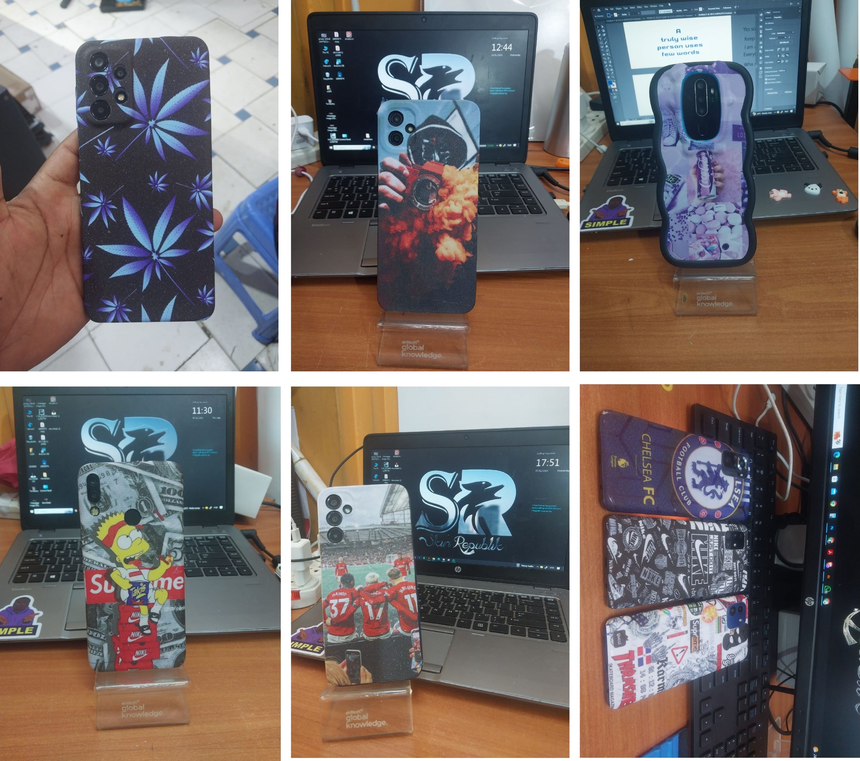 PHONE STICKERS/COVERS/WRAPS/SKINS IN WHOLESALE PRICE. For resale small business. Best prices, easy to fix. fits all phones up to 7 inches display screen.