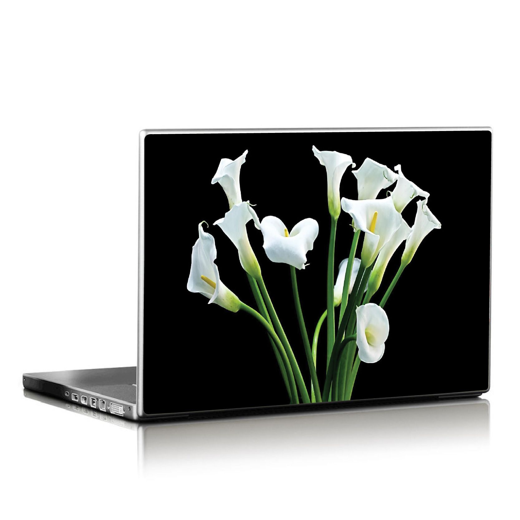 WHITE FLOWER LAPTOP SKIN/COVER/STICKER, For Laptop Size 11" 13.3" 14" 15" 15.4" 15.6 Universal Vinyl Skin Sticker Cover.