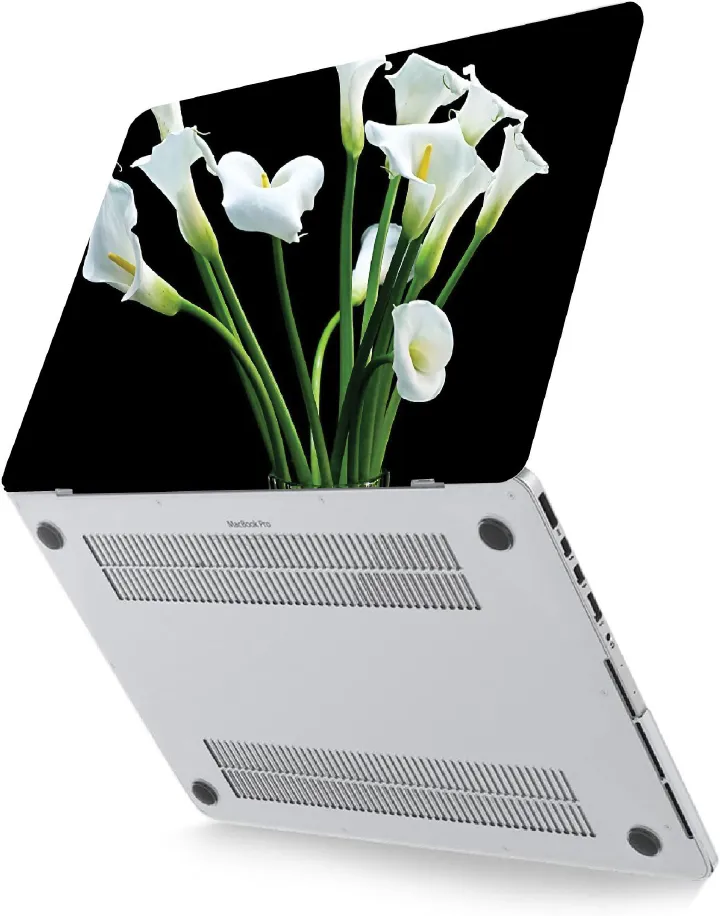WHITE FLOWER LAPTOP SKIN/COVER/STICKER, For Laptop Size 11" 13.3" 14" 15" 15.4" 15.6 Universal Vinyl Skin Sticker Cover.