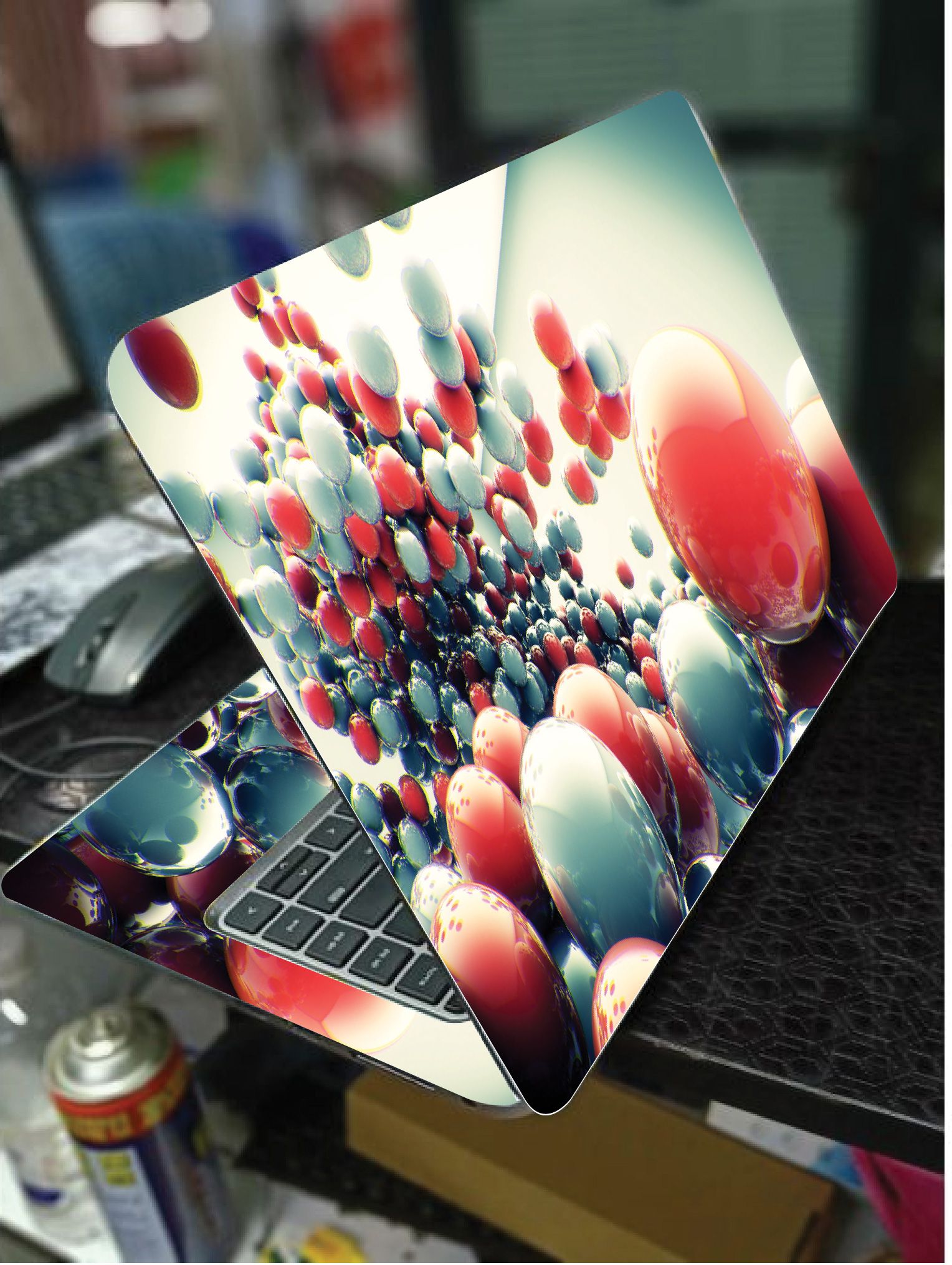 MARBLE BALLS LAPTOP SKIN/COVER/STICKER, For Laptop Size 11" 13.3" 14" 15" 15.4" 15.6 Universal Vinyl Skin Sticker Cover. AND A CUSTOM MOUSE PAD OF THE SAME