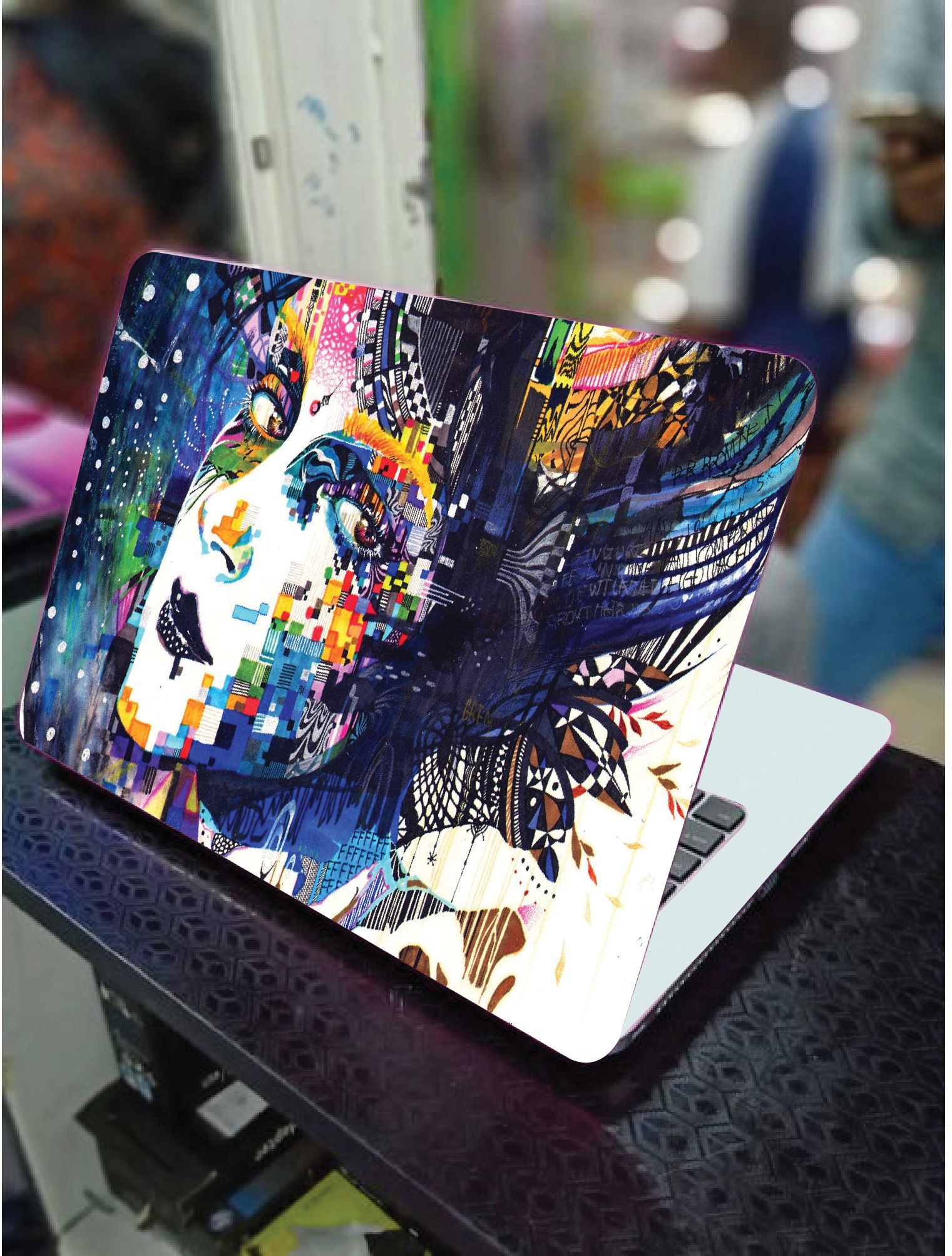 LADY FACE ART LAPTOP SKIN/COVER/STICKER, For Laptop Size 11" 13.3" 14" 15" 15.4" 15.6 Universal Vinyl Skin Sticker Cover. AND A CUSTOM MOUSE PAD OF THE SAME
