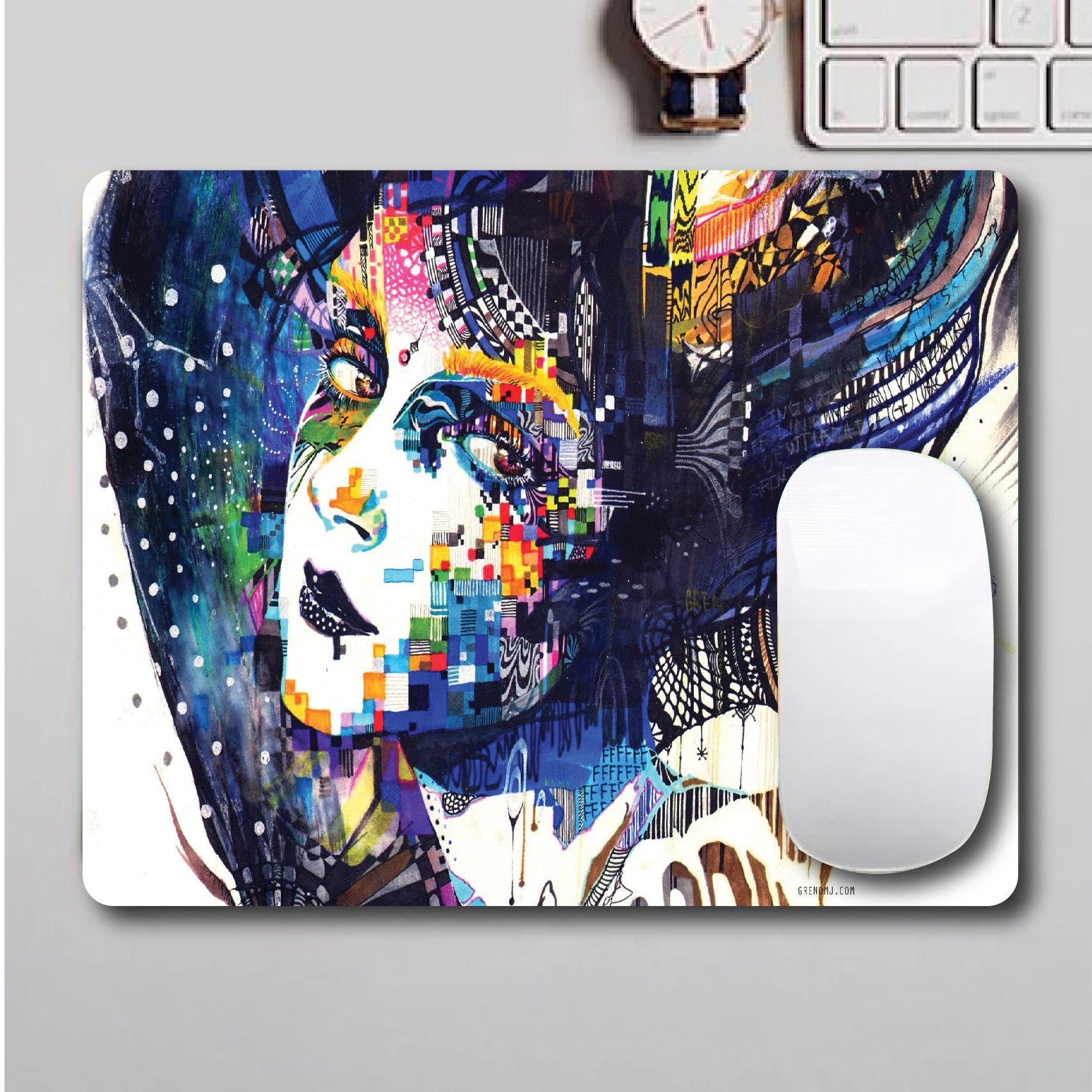 LADY FACE ART LAPTOP SKIN/COVER/STICKER, For Laptop Size 11" 13.3" 14" 15" 15.4" 15.6 Universal Vinyl Skin Sticker Cover. AND A CUSTOM MOUSE PAD OF THE SAME