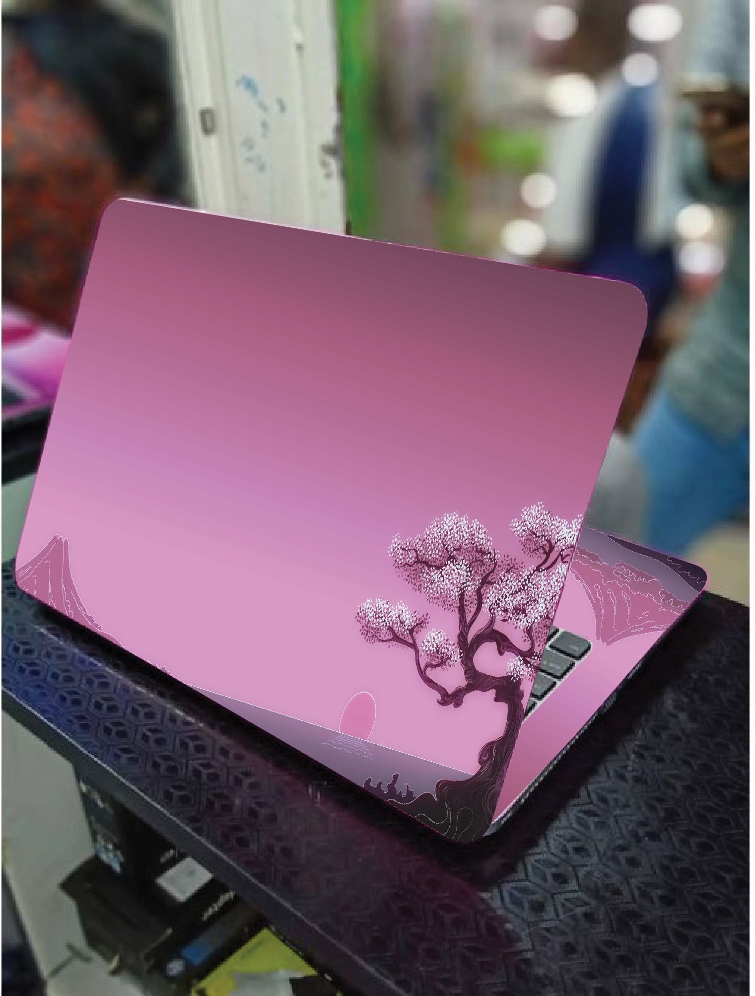 PINK TREE LAPTOP SKIN/COVER/STICKER, For Laptop Size 11" 13.3" 14" 15" 15.4" 15.6 Universal Vinyl Skin Sticker Cover. AND A CUSTOM MOUSE PAD OF THE SAME