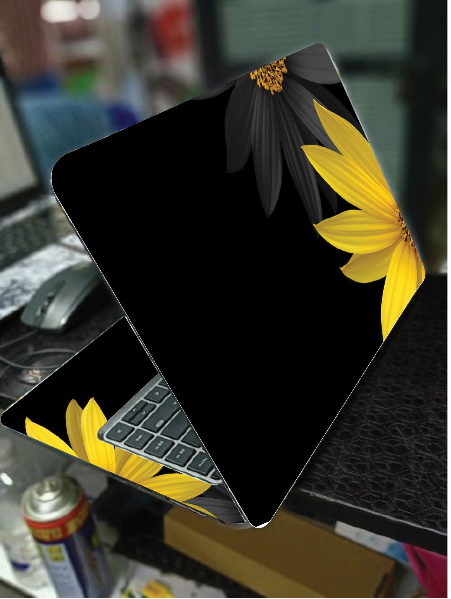 SUNFLOWER ART LAPTOP SKIN/COVER/STICKER, For Laptop Size 11" 13.3" 14" 15" 15.4" 15.6 Universal Vinyl Skin Sticker Cover. AND A CUSTOM MOUSE PAD OF THE SAME