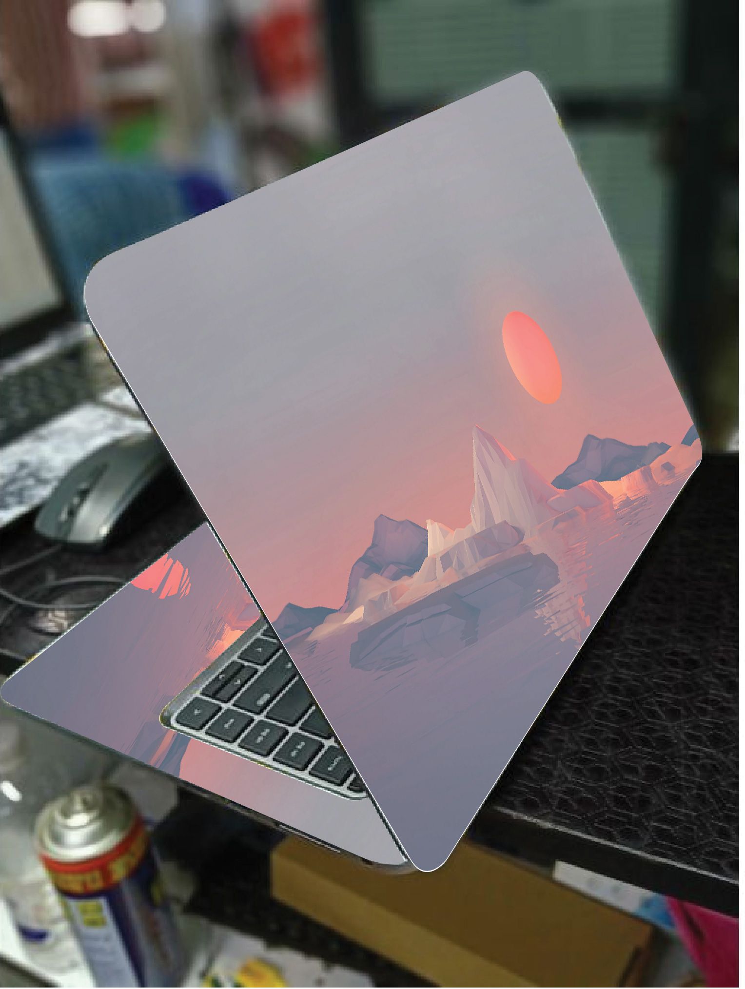 SUNSET ART LAPTOP SKIN/COVER/STICKER, For Laptop Size 11" 13.3" 14" 15" 15.4" 15.6 Universal Vinyl Skin Sticker Cover. AND A CUSTOM MOUSE PAD OF THE SAME