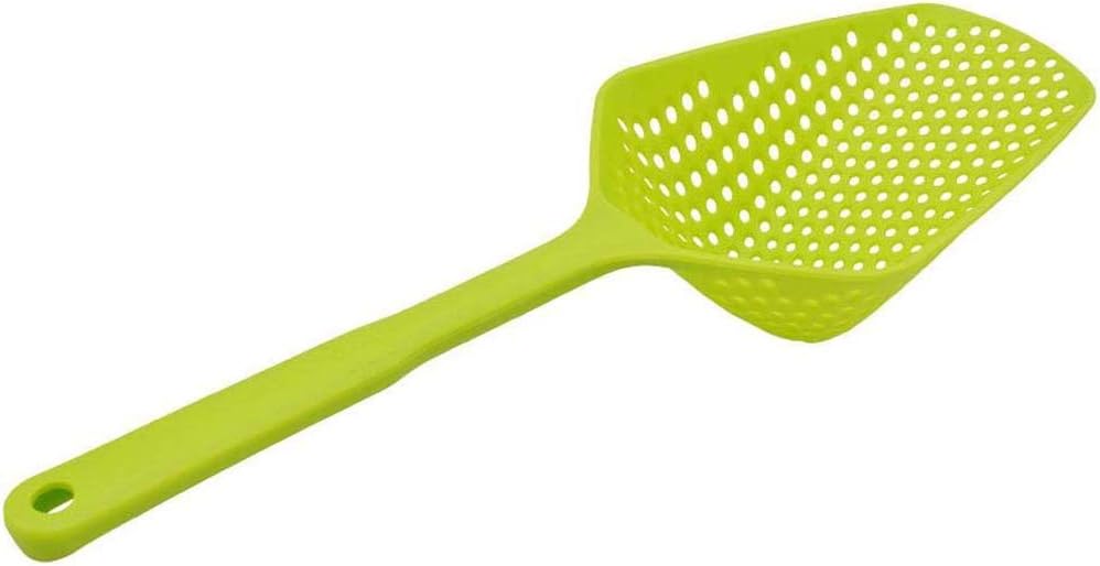 Plastic Minji Spoon and Strainer with a non-slip handle Large Scoop Colanders Strainers, 13.5'' Pasta Strainer, Spaghetti Spoon, Slotted Ladle for Draining Spaghetti, Noodles, Veggies, Boiled Eggs