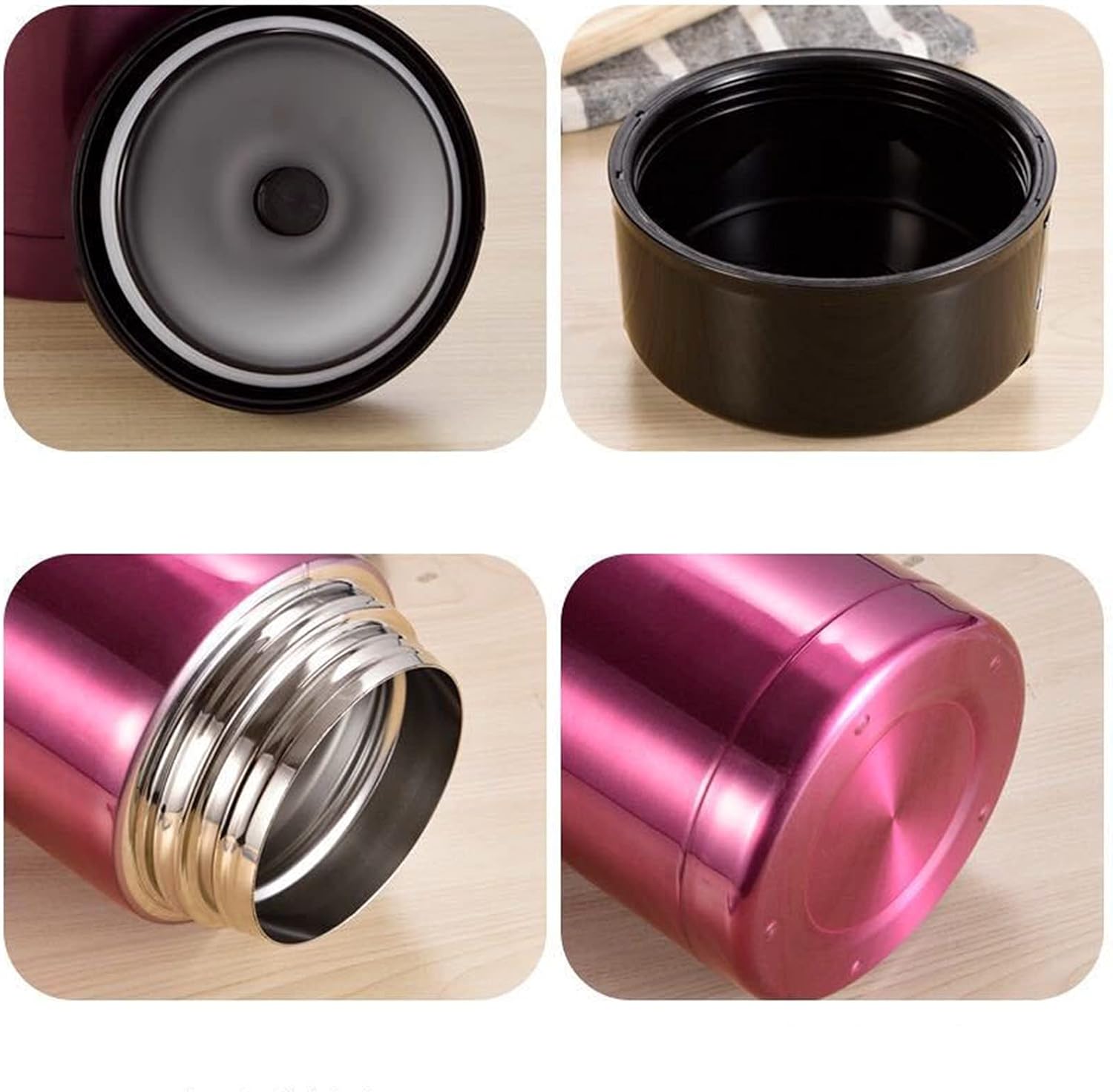 Portable Double layer Stainless Steel Insulation Barrel Smoldering Pot, a Removable Hot Lunch Box for Offices, Schools and Homes