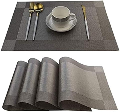Set of 6 Table Mats for Dining Tables Woven Washable Non Slip Place mats Outdoor Indoor for Dining Table Kitchen Decor