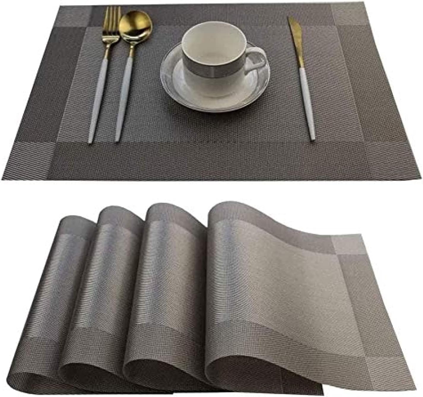 Set of 6 Table Mats for Dining Tables Woven Washable Non Slip Place mats Outdoor Indoor for Dining Table Kitchen Decor