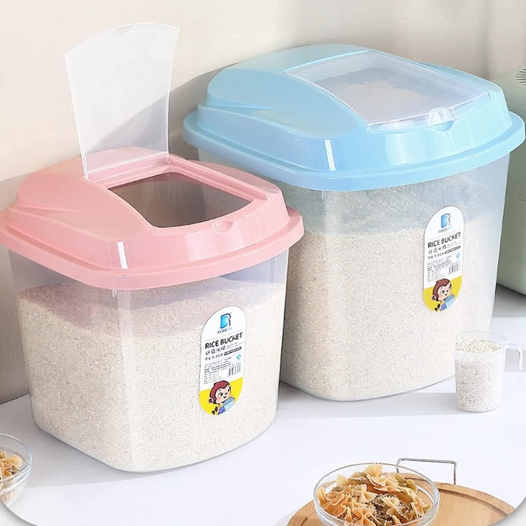 ereal Container Cereal Storage Box Rice Bucket Household Kitchen Moisture-proof Sealed Rice Storage Box Flour Bucket Storage Tank Storage Box Rice Cylinder Cereal Dispensers