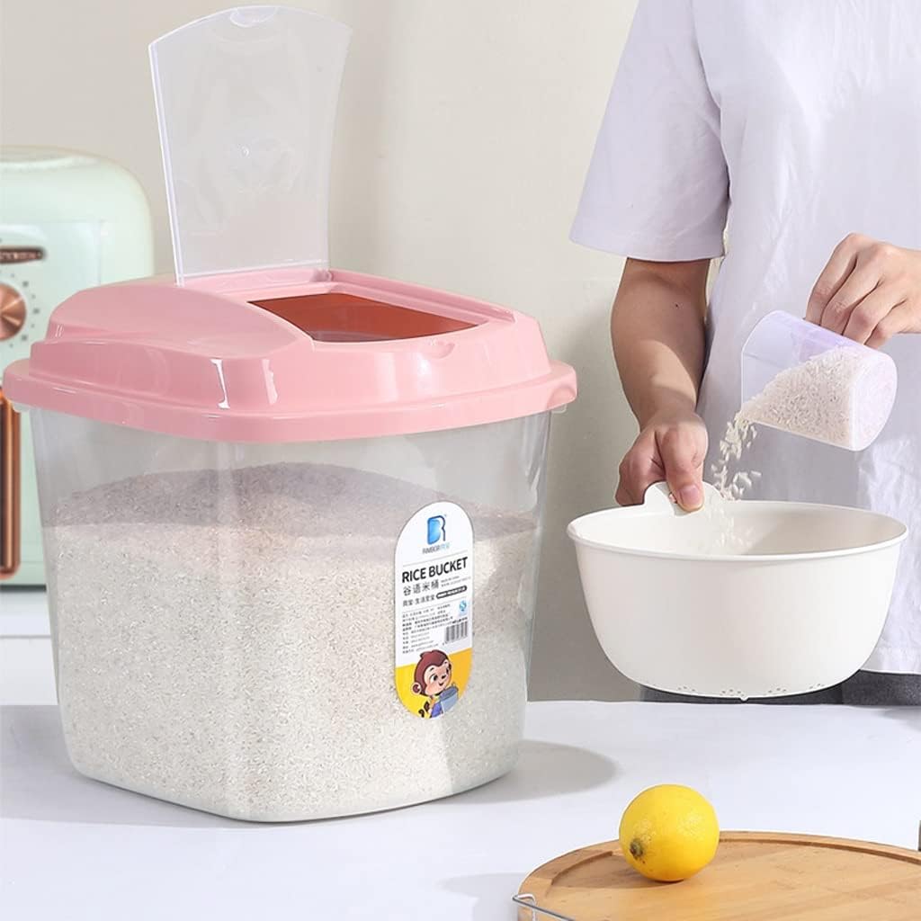 ereal Container Cereal Storage Box Rice Bucket Household Kitchen Moisture-proof Sealed Rice Storage Box Flour Bucket Storage Tank Storage Box Rice Cylinder Cereal Dispensers