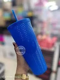 1000ml Plastic tumbler ,Large Capacity Water Cup Fully Studded Matte Tumbler Reusable Plastic Cup with Wide Opening Leak-Proof Lid Straw