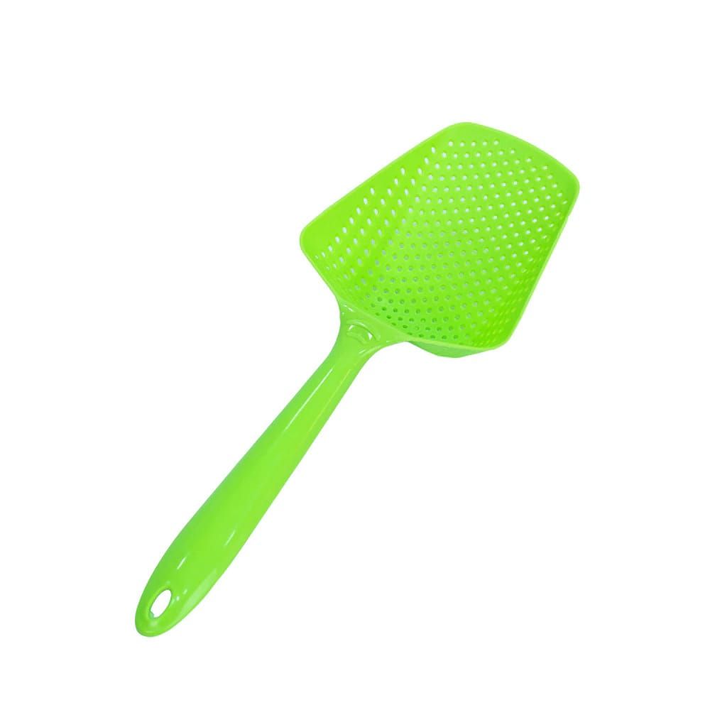 Plastic Minji Spoon and Strainer with a non-slip handle Large Scoop Colanders Strainers, 13.5'' Pasta Strainer, Spaghetti Spoon, Slotted Ladle for Draining Spaghetti, Noodles, Veggies, Boiled Eggs