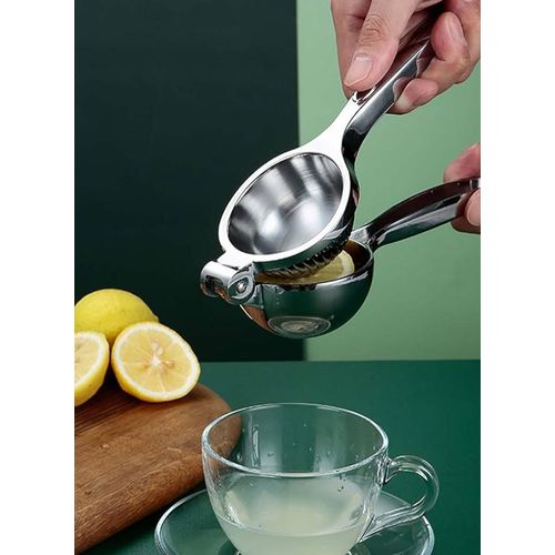 Handheld Lemon Squeezer - Heavy Duty Manual Juicer & Lemon Juicer Hand Press With Curved Handle - Manual Lemon Lime Squeezer & Metal Citrus Squeezer For Extracting Juices