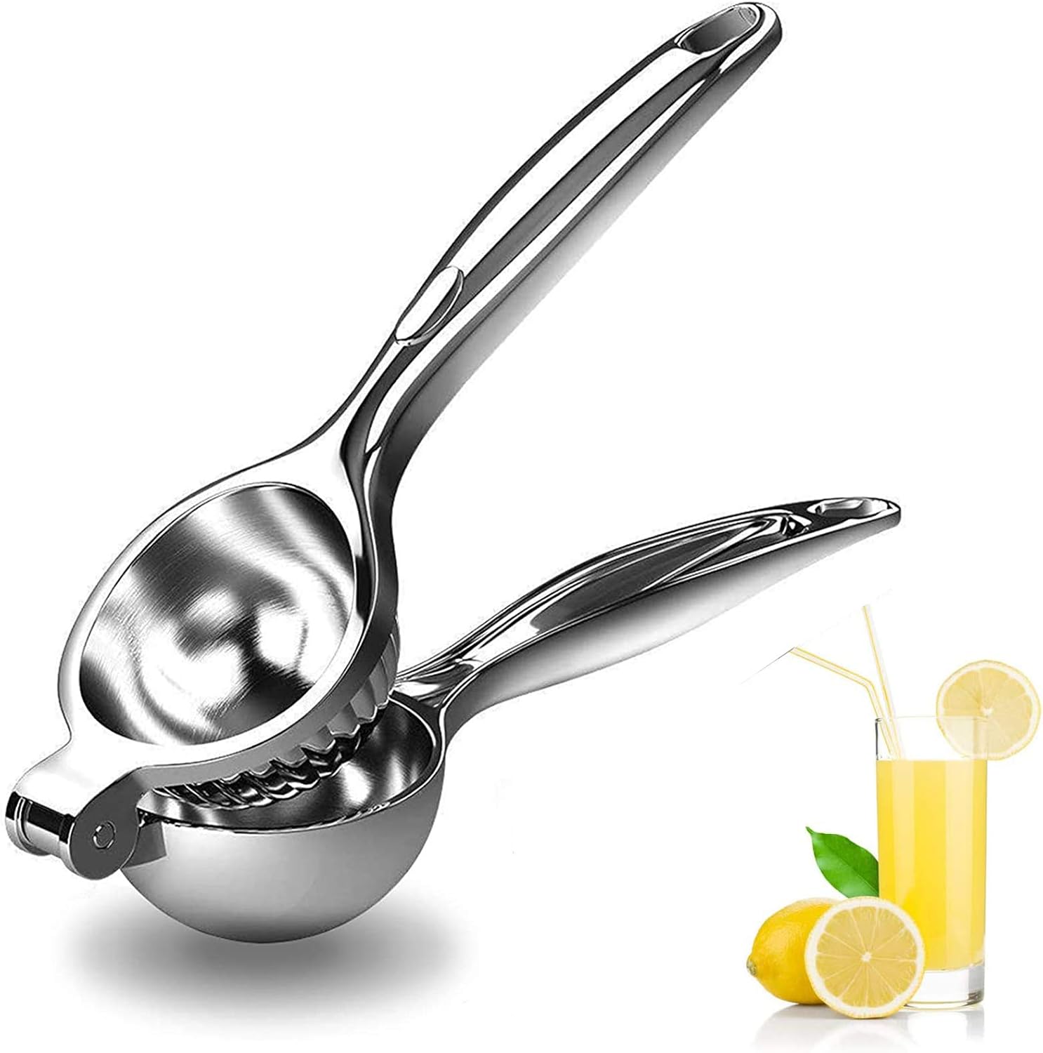 Handheld Lemon Squeezer - Heavy Duty Manual Juicer & Lemon Juicer Hand Press With Curved Handle - Manual Lemon Lime Squeezer & Metal Citrus Squeezer For Extracting Juices