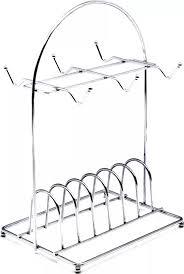 1Pc Classy High Quality stainless steel Cup and saucer rack Holds 6cups and 6saucers (Size 11 by 6)