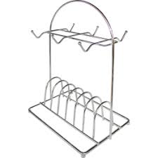 1Pc Classy High Quality stainless steel Cup and saucer rack Holds 6cups and 6saucers (Size 11 by 6)