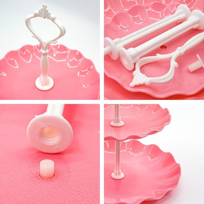 1pc Plastic rectangle cake stand 3layer,Made of quality plastic, food safe, BPA free and non-toxic; Lightweight yet sturdy for use.