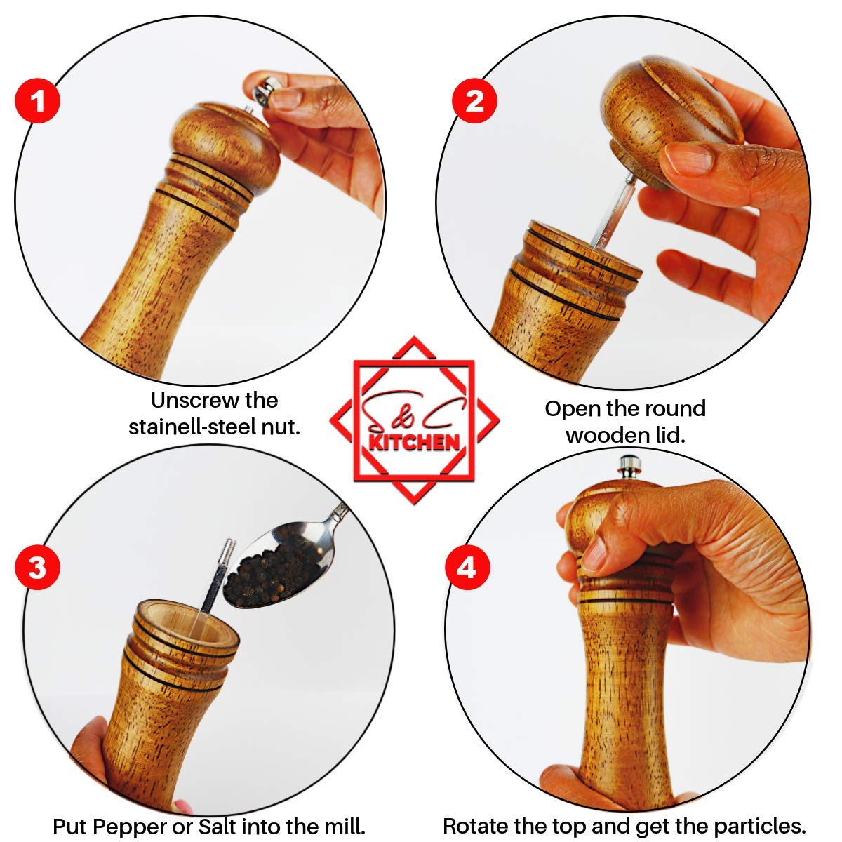 Pepper grinder small. . Crafted from high-quality wood, this sturdy grinder offers durability and style for any occasion. With a simple twist of the knob at the top