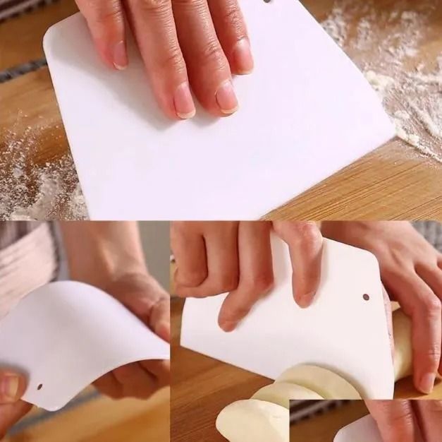 Cake Tools White Dough Cutter Plastic Trapezoid Scraper Baking Scrapers Chocolate Cutting Scraper Plastic knife