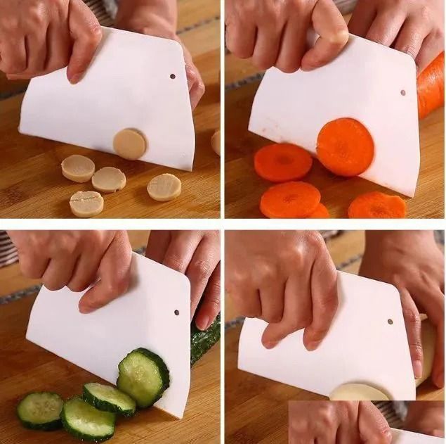 Cake Tools White Dough Cutter Plastic Trapezoid Scraper Baking Scrapers Chocolate Cutting Scraper Plastic knife