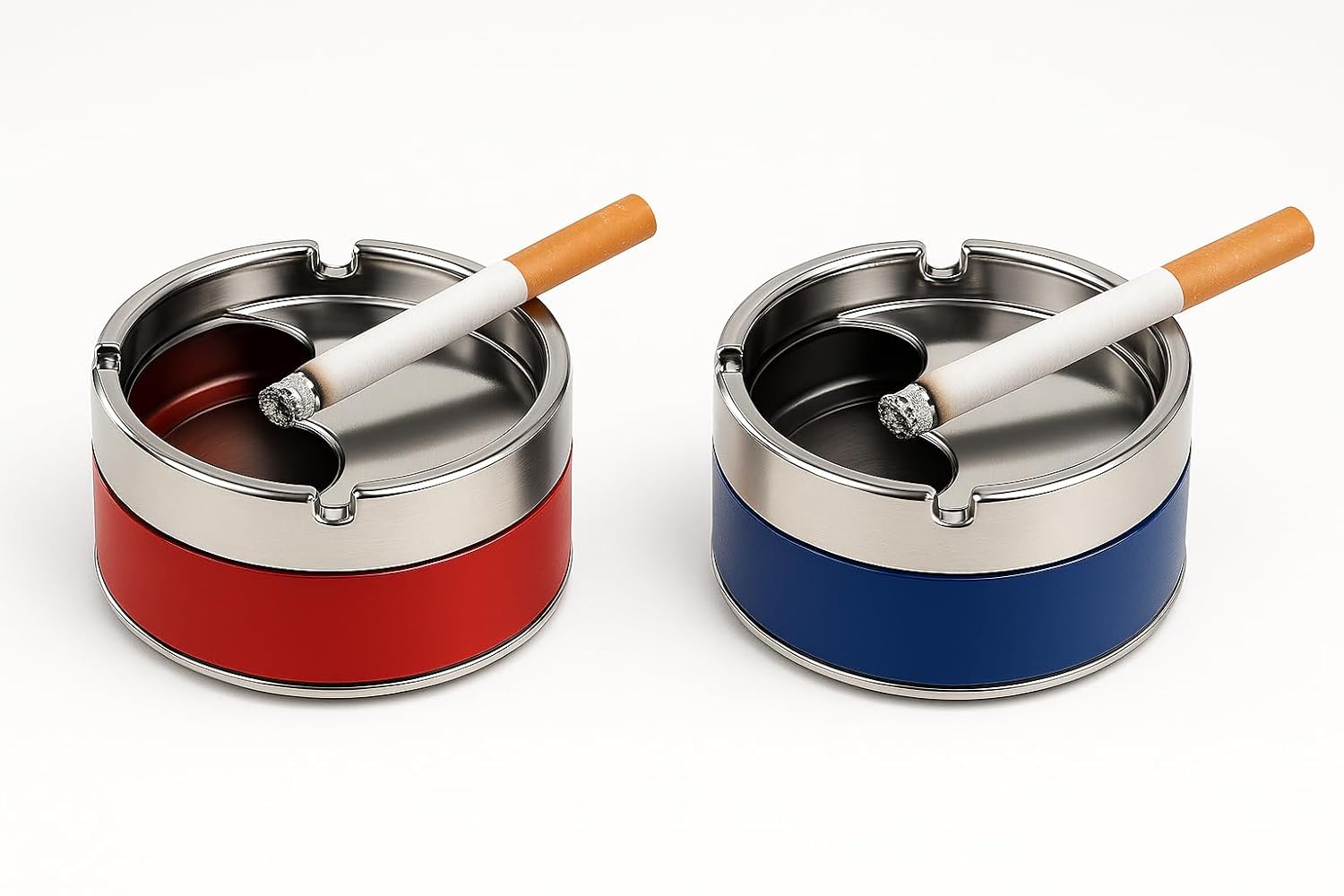 Ashtray for home - office - Bathroom - Cigarette Holder | Ash Collector | Smoke Disposal box with Lid & Storage Slot Easy Clean Design