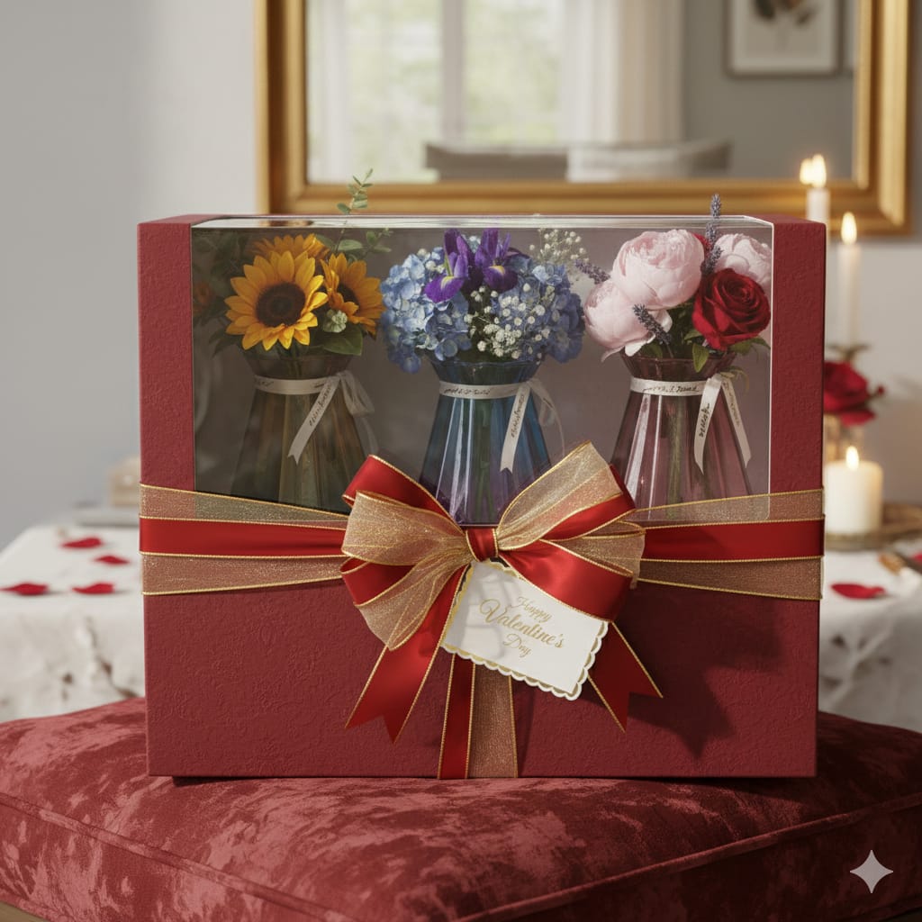 Home Flower vase glass diamond coloured 18 cm Decorative Vase for Table Home Decor Office Wedding Living Room