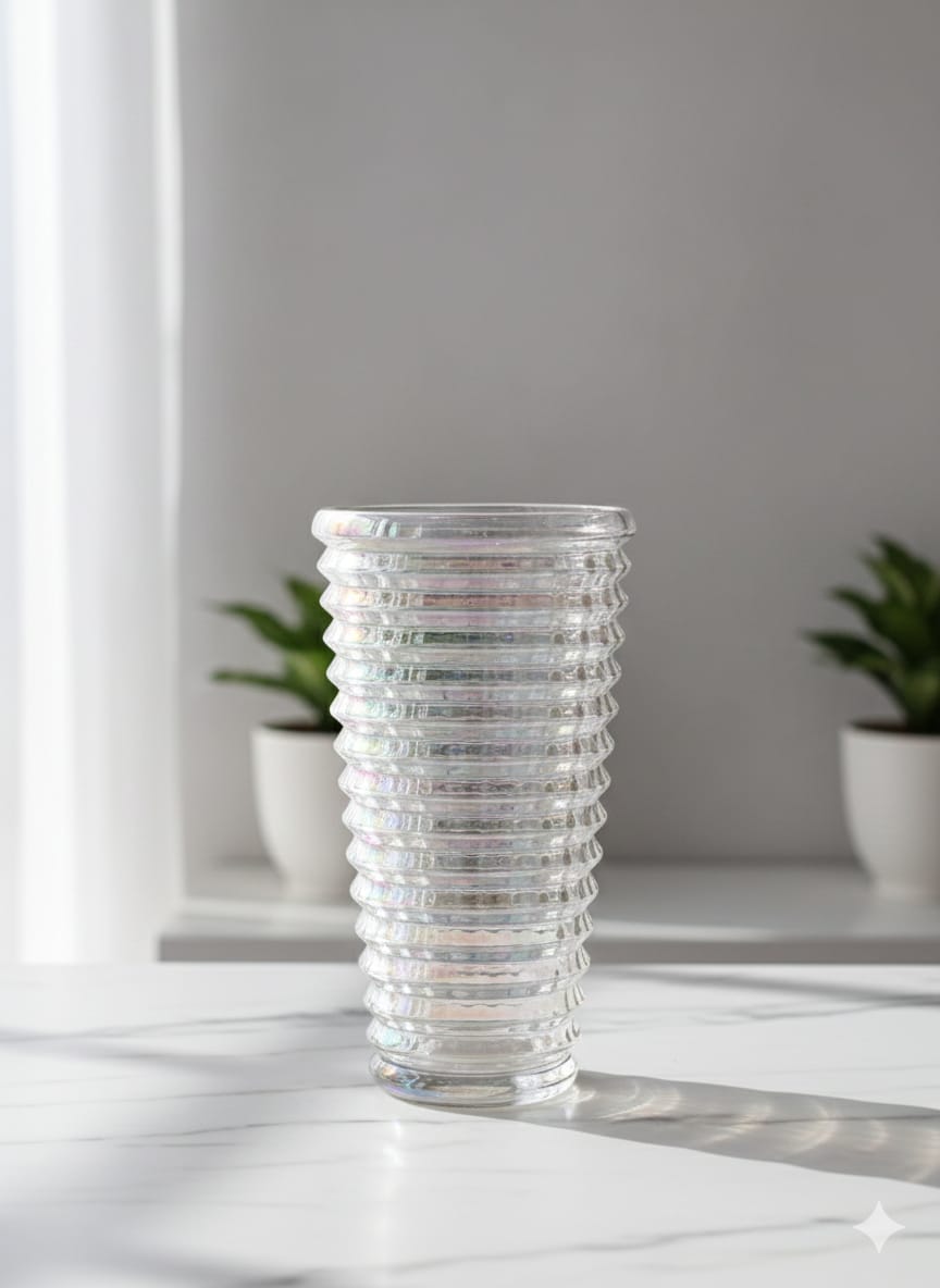 glass vase conical rainbow Decorative for Table Home Decor Office Wedding Living Room