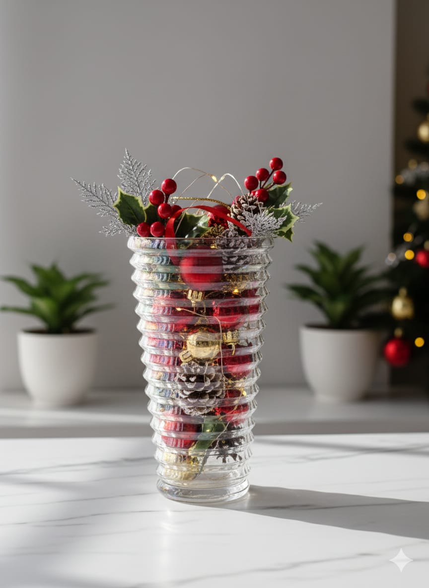 glass vase conical rainbow Decorative for Table Home Decor Office Wedding Living Room