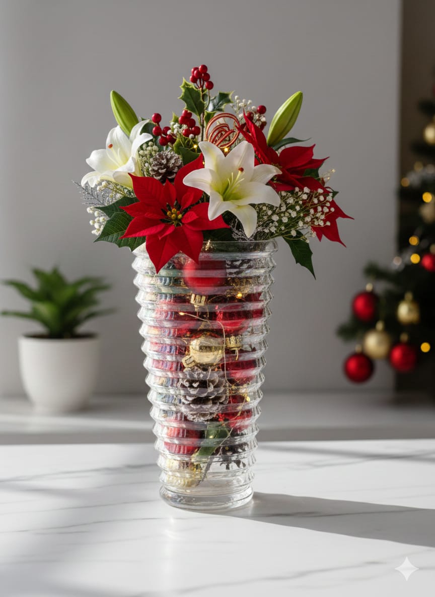 glass vase conical rainbow Decorative for Table Home Decor Office Wedding Living Room