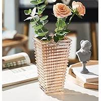 Crystal Glass Vase, Thick Clear Glass Flower Vase, Large Decorative Vases, Flower Arrangement, Hydroponic Ornament for Home Dining Table, Gift for Wedding, Housewarming Party