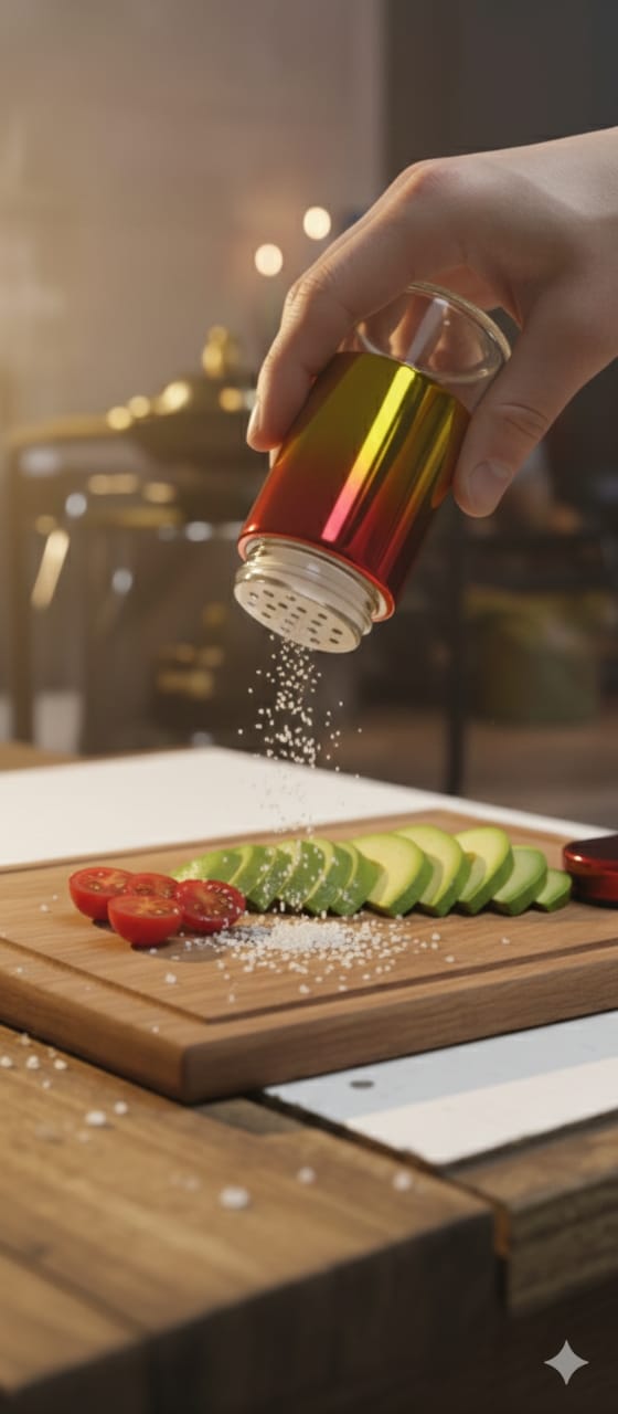 Luxury rainbow  Glass Spice Jar – 4oz Stainless Steel Salt & Pepper Shaker with Clear Bottom