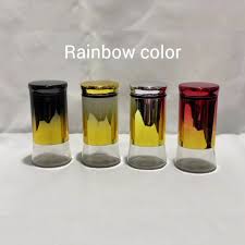 Luxury rainbow  Glass Spice Jar – 4oz Stainless Steel Salt & Pepper Shaker with Clear Bottom