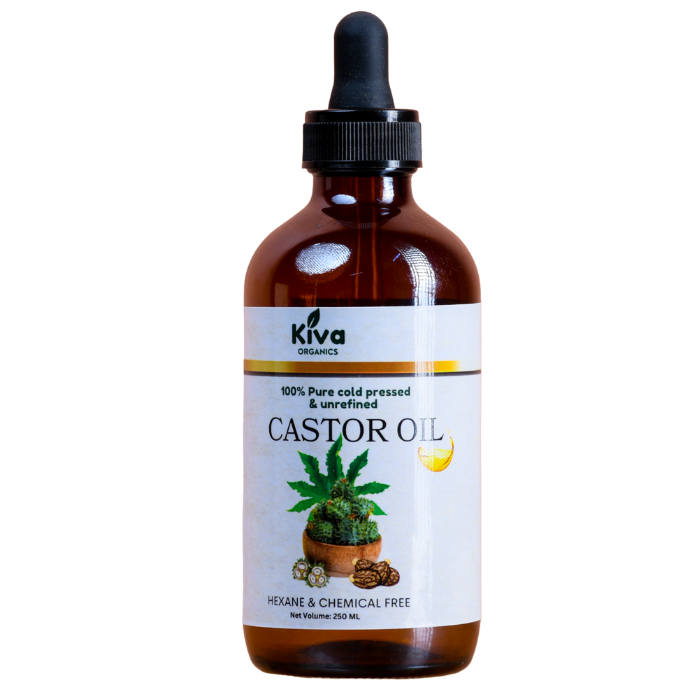 Castor Oil Organic, Cold -Pressed,250mls Hexane Free and Edible- Shrinks Fibroids & Cysts, Castor Oil Packs, Navel Oiling, Nourishing Treatment for Hair and Skin , Eyelashes & Eyebrows Serum.