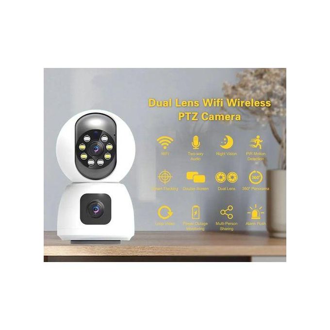 Intelligence SIM Card 4G Camera Indoor Dual Lens Mini IP Camera 3K 6MP WIFI Wireless Security Night Vision Camara Video Surveillance V380 app