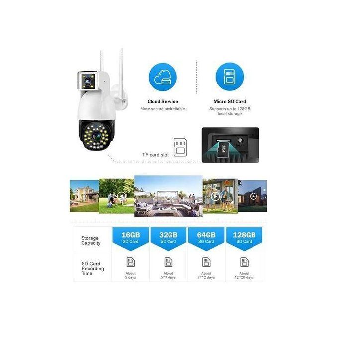 Intelligence 4G LTE auto tracking 4k smart Dual lens PTZ camera V380 dual len wifi camera