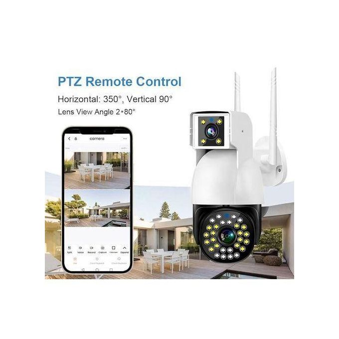Intelligence 4G LTE auto tracking 4k smart Dual lens PTZ camera V380 dual len wifi camera
