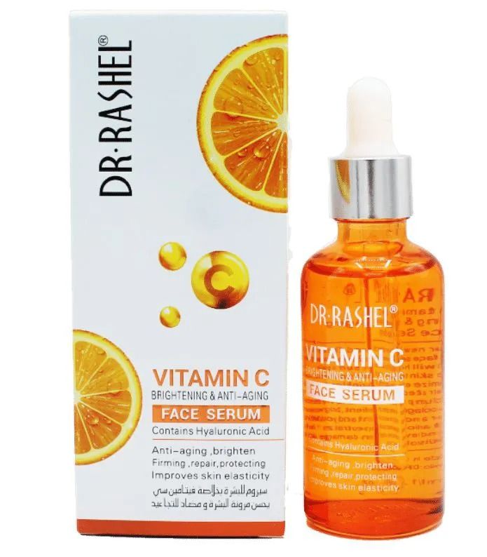 DR.Rashel Vitamin C Face Serum Hyaluronic Acid For Skin Brightening,AntiAging,Fades Darkspots,Reduce Wrinkles,Refines Skin Texture,Improves Skin Elasticity