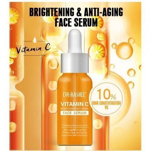 DR.Rashel Vitamin C Face Serum Hyaluronic Acid For Skin Brightening,AntiAging,Fades Darkspots,Reduce Wrinkles,Refines Skin Texture,Improves Skin Elasticity