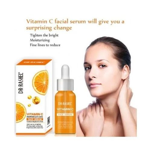 DR.Rashel Vitamin C Face Serum Hyaluronic Acid For Skin Brightening,AntiAging,Fades Darkspots,Reduce Wrinkles,Refines Skin Texture,Improves Skin Elasticity