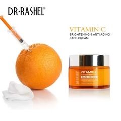 DR.Rashel Vitamin C Brightening & Anti Aging Face Cream Powered By Hyaluronic Acid for Skin Elasticity,Moisturizes,AntiWrinkles Cream,DullSkin