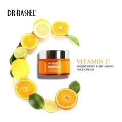 DR.Rashel Vitamin C Brightening & Anti Aging Face Cream Powered By Hyaluronic Acid for Skin Elasticity,Moisturizes,AntiWrinkles Cream,DullSkin