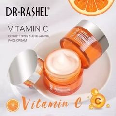 DR.Rashel Vitamin C Brightening & Anti Aging Face Cream Powered By Hyaluronic Acid for Skin Elasticity,Moisturizes,AntiWrinkles Cream,DullSkin