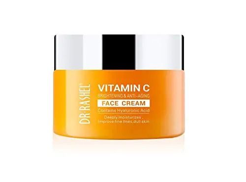 DR.Rashel Vitamin C Brightening & Anti Aging Face Cream Powered By Hyaluronic Acid for Skin Elasticity,Moisturizes,AntiWrinkles Cream,DullSkin